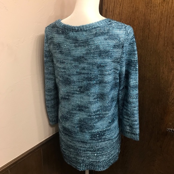 Brina & em Blue  Sweater with Sequins size L - Picture 4 of 8
